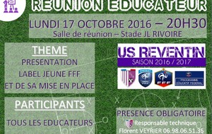Réunion Label FFF, lundi 17 octobre à 20h30