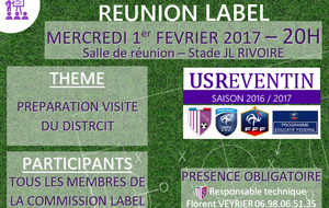 Réunion commission label mercredi 1er février