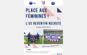 Saison 2020/2021 : Place aux féminines, l’US Reventin recrute !