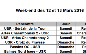 Programme du week-end (12-13/03/16)