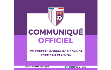 Communiqué officiel : Un nouveau record de licenciés pour l’US Reventin !
