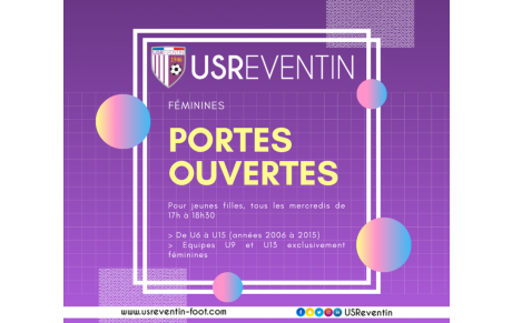 Rejoignez-nous ! Portes ouvertes pour le foot féminin U6 à U15